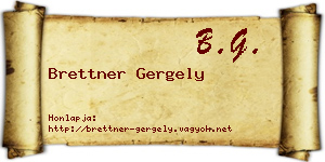 Brettner Gergely névjegykártya